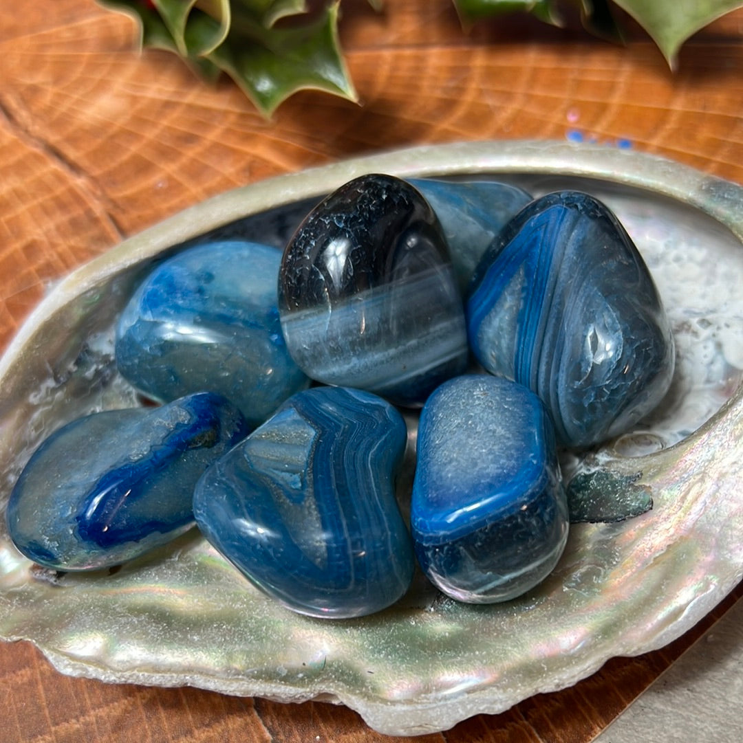 Blue Agate - Large Chunky tumble tumblestone