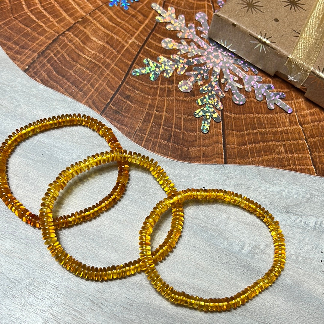 Amber Donut Bead Bracelet