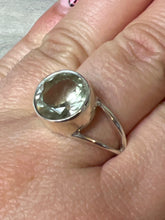 Load image into Gallery viewer, Prasolite (Green Amethyst) Facet 925 Sterling Silver Ring - Size P 1/2 - Q
