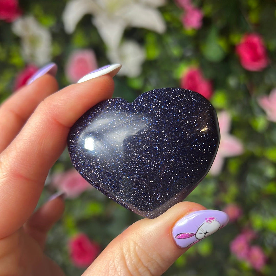 Blue goldstone heart