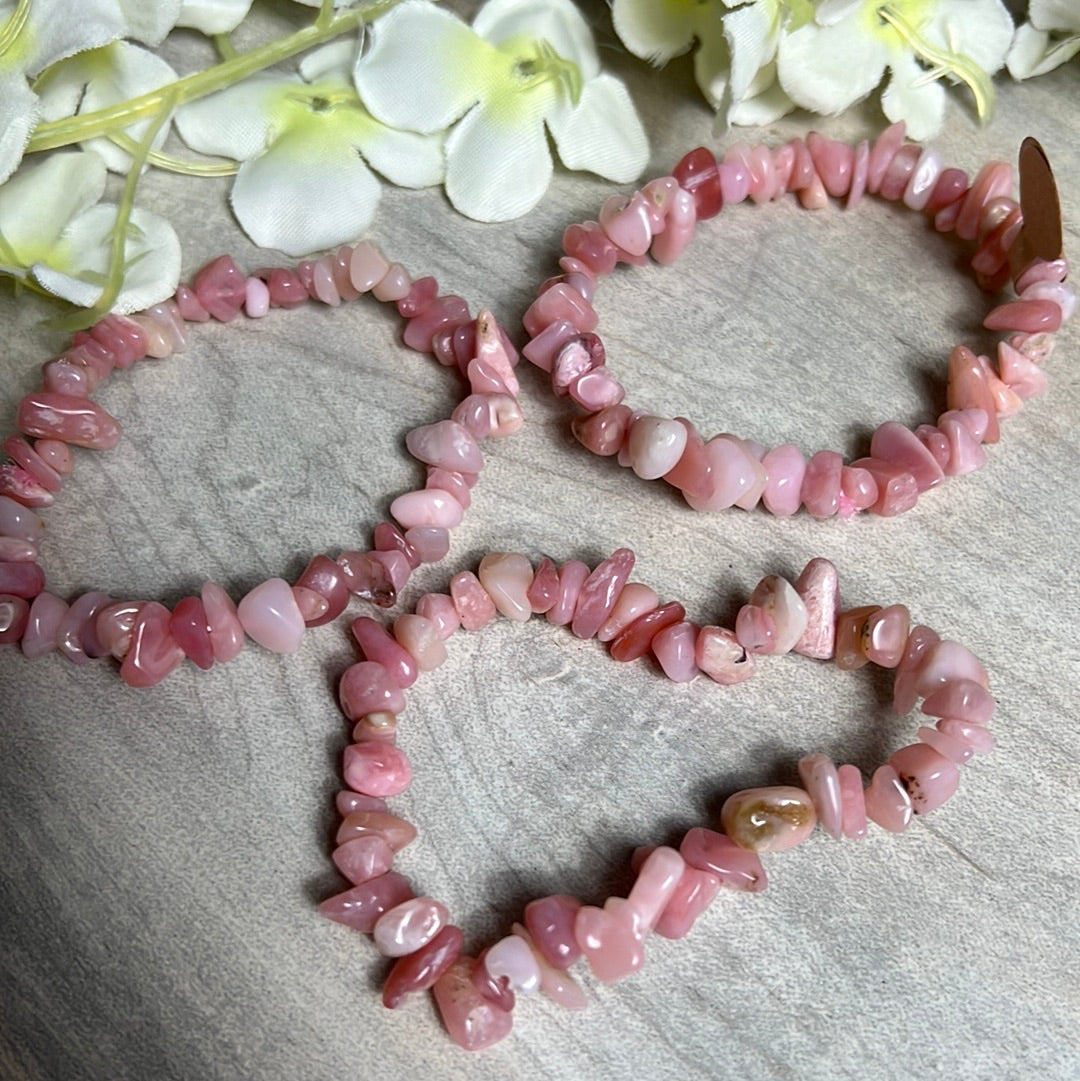 Last Pink Opal Peruvian Chip Bracelet