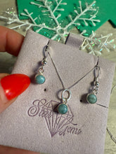 Load image into Gallery viewer, Larimar Sterling Silver Earring &amp; Necklace Set
