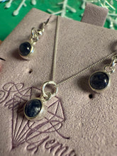 Load image into Gallery viewer, Blue Sapphire Sterling Silver Earring &amp; Necklace Set
