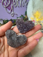 Load image into Gallery viewer, Druzy Amethyst hearts
