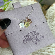 Load image into Gallery viewer, Trio Star Personalised - Hand Stamped Initial 925 Sterling Silver Pendant Charm
