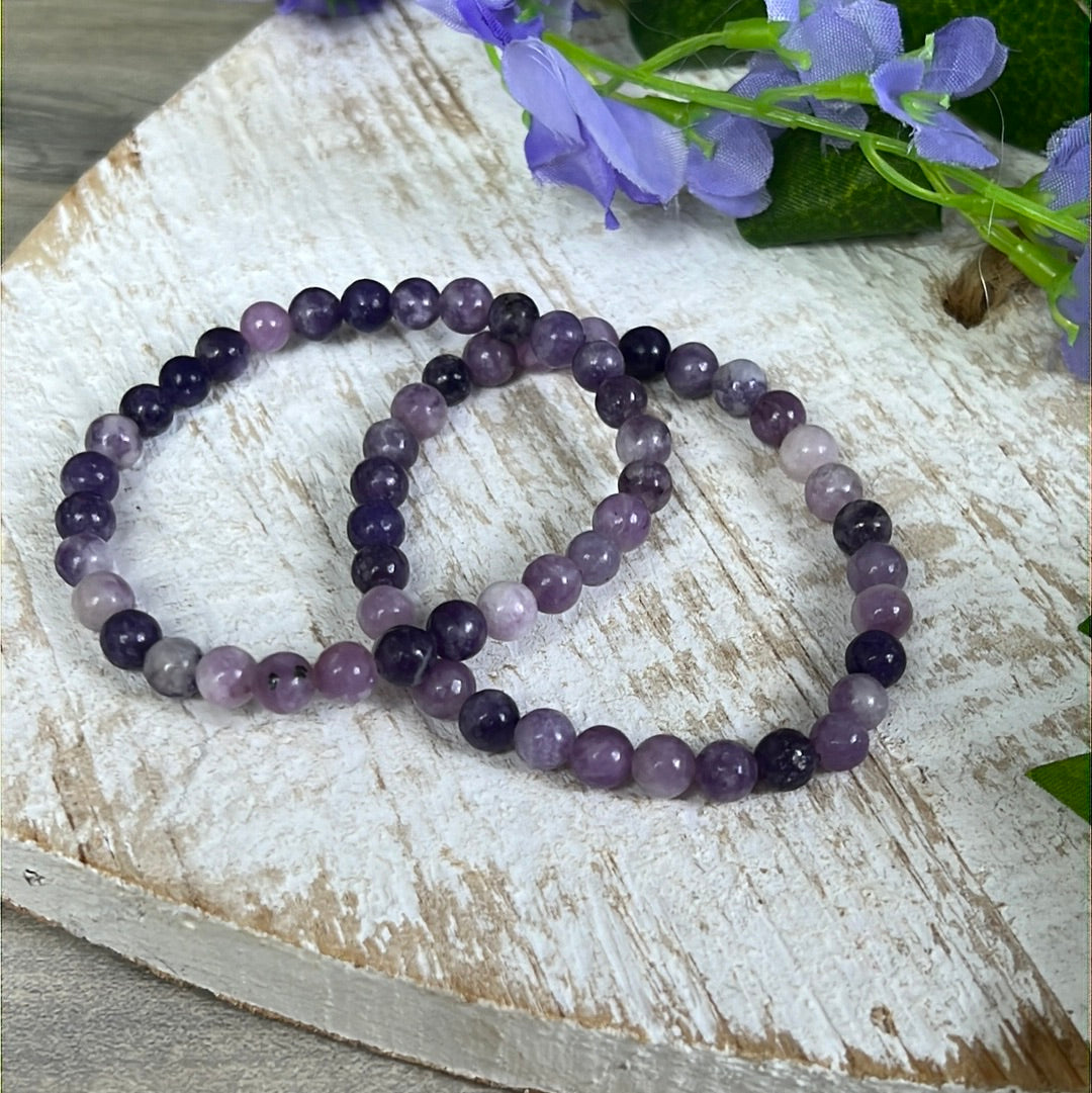 Lepidolite 6mm Bead Bracelet