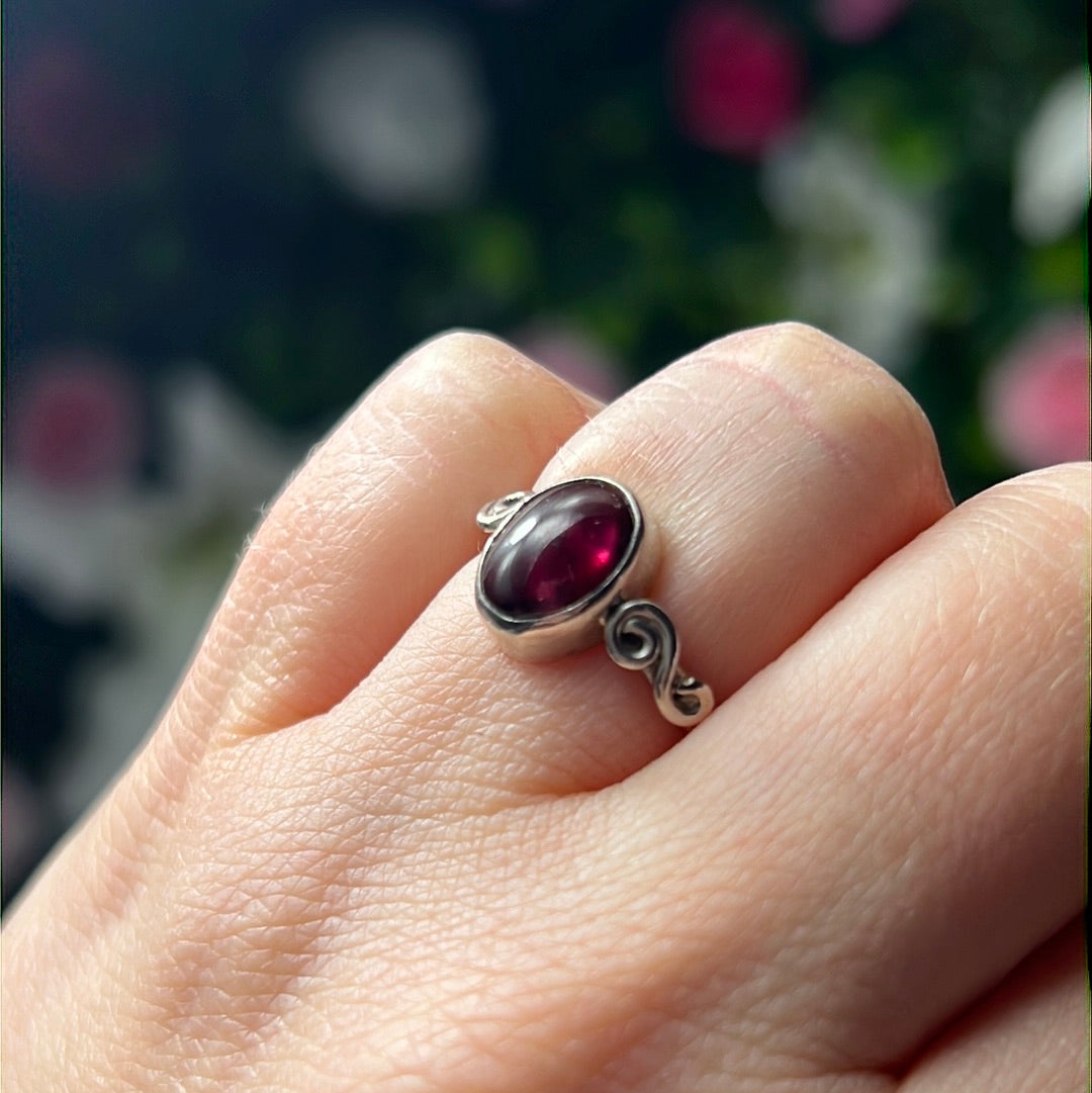 Natural Ruby 925 Silver Ring - Size L 1/2