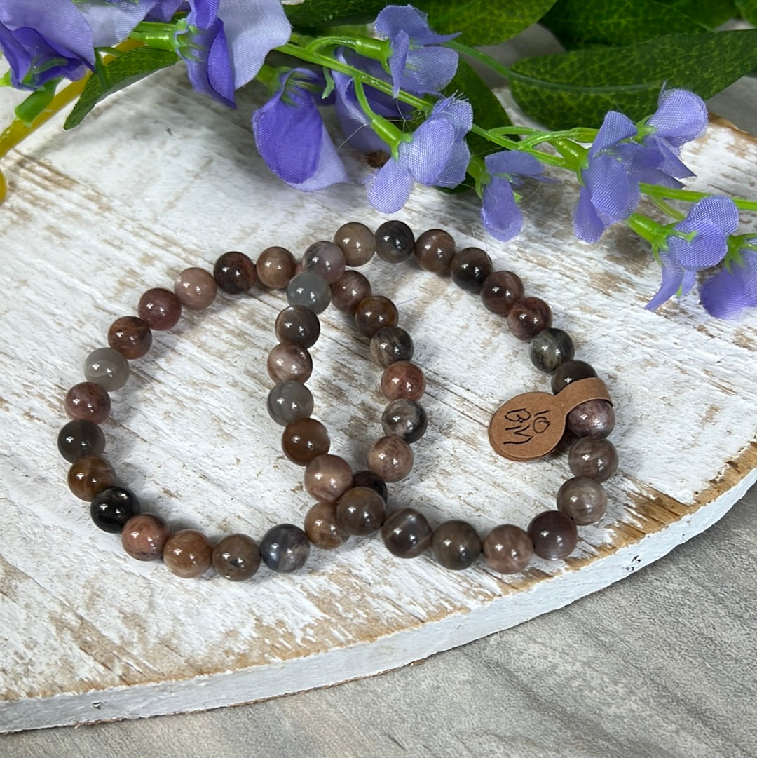 Black Moonstone Bead Bracelet