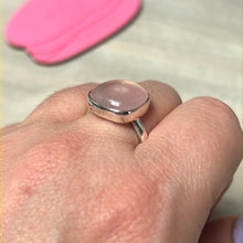 Load image into Gallery viewer, Rose Quartz 925 Silver Ring -  Size P 1/2 - Q
