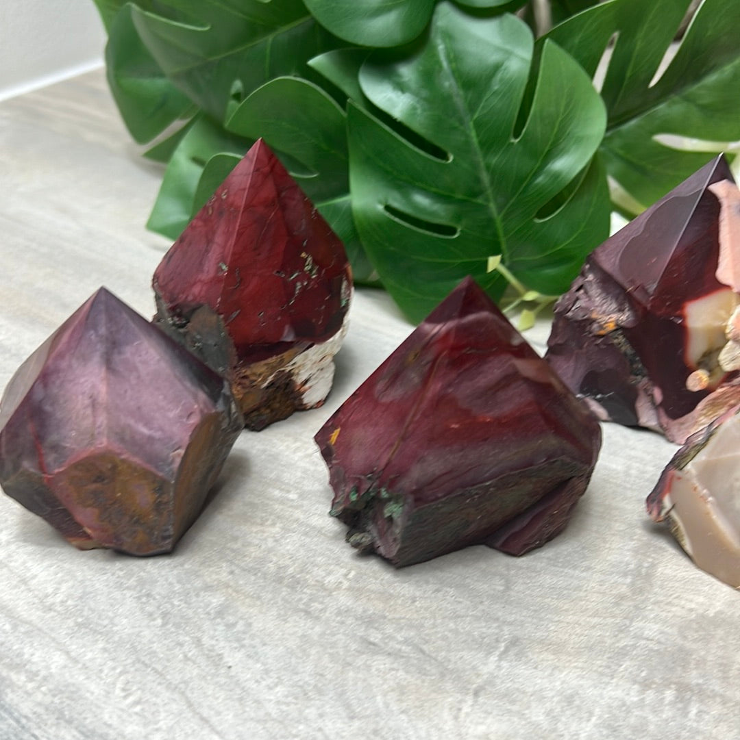 Mookaite Half & Half Polished Raw Tower Points