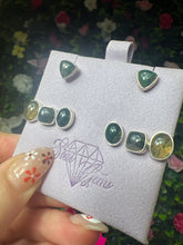 Load image into Gallery viewer, Moss Agate 925 Sterling Studs Earrings
