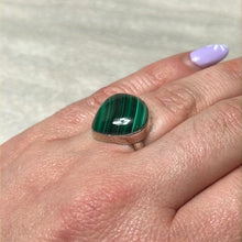 Load image into Gallery viewer, Malachite 925 Silver Ring -  Size K 1/2
