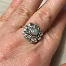 Load image into Gallery viewer, Ethiopian Opal Flower 925 Sterling Silver Ring - Size Q 1/2 - R
