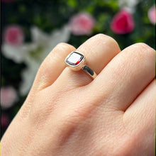 Load image into Gallery viewer, Garnet Facet 925 Silver Ring - Size L 1/2
