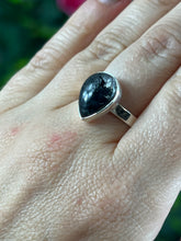 Load image into Gallery viewer, Adjustable Black Tourmaline Rutile in Quartz 925 Sterling Silver Ring
