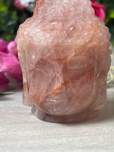 Load image into Gallery viewer, Large Fire Quartz Red Hematite in Rose Buddha Head
