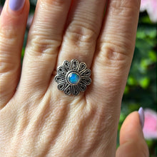 Load image into Gallery viewer, Ethiopian Opal Flower 925 Sterling Silver Ring - Size P
