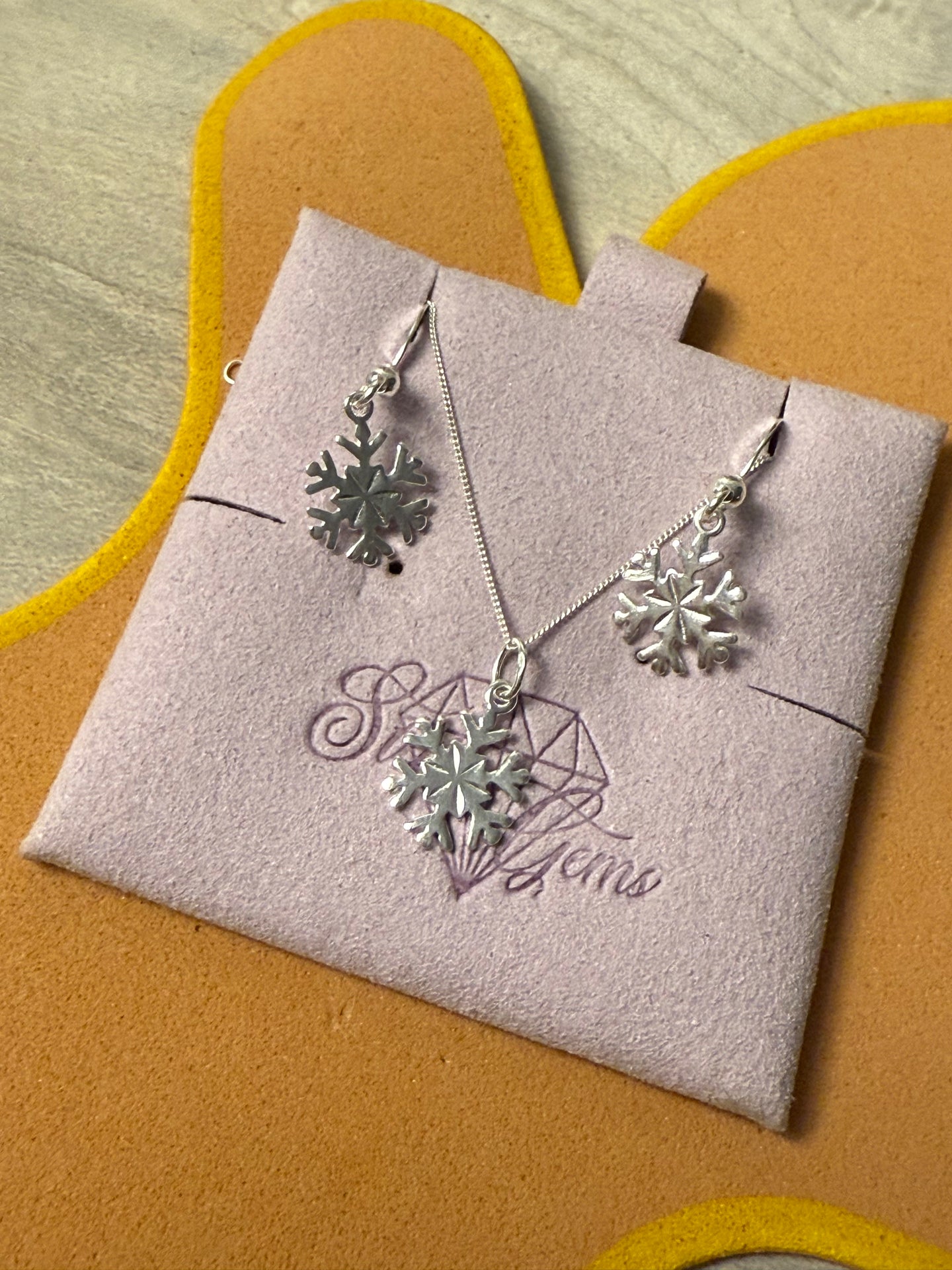 Snowflake Sterling Silver Earring & Necklace Set