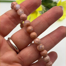 Load image into Gallery viewer, Pink Petal Agate Bead Bracelet
