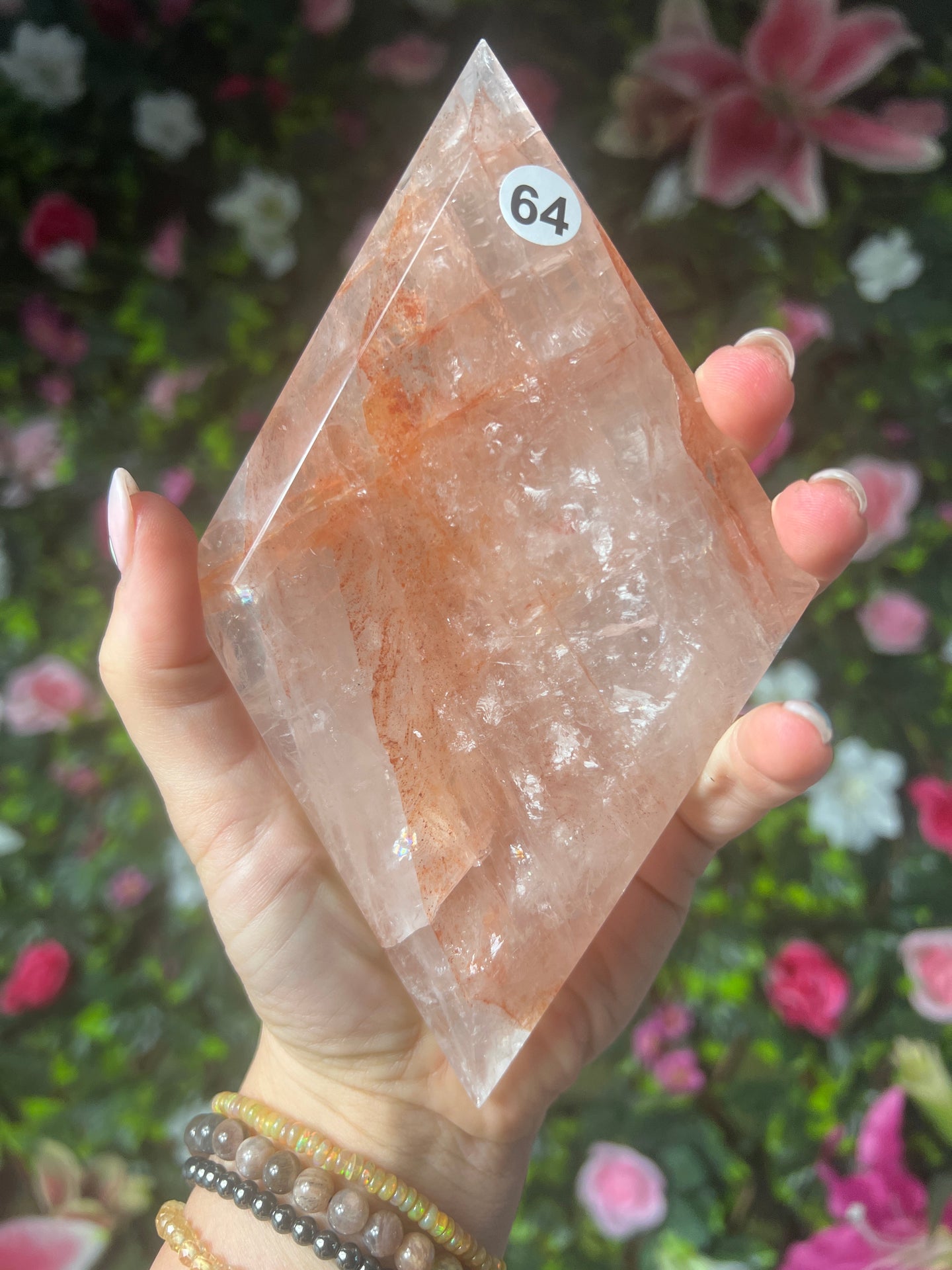 XL Rose and Fire Quartz Diamond