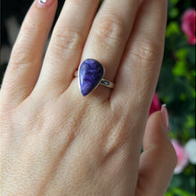 Load image into Gallery viewer, Adjustable Charoite 925 Sterling Silver Ring
