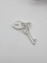 Load image into Gallery viewer, Lock and Key 925 Sterling Silver Pendant Charm
