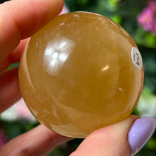 Load image into Gallery viewer, Honey Calcite - yellow optical calcite Sphere
