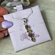 Load image into Gallery viewer, Pink Tourmaline &amp; Citrine Multi Sterling Pendant
