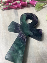 Load image into Gallery viewer, XL Fluorite Ankh Carving
