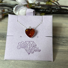 Load image into Gallery viewer, Amber Heart Sterling Pendant
