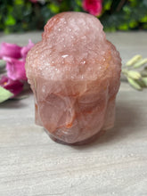 Load image into Gallery viewer, Large Fire Quartz Red Hematite in Rose Buddha Head
