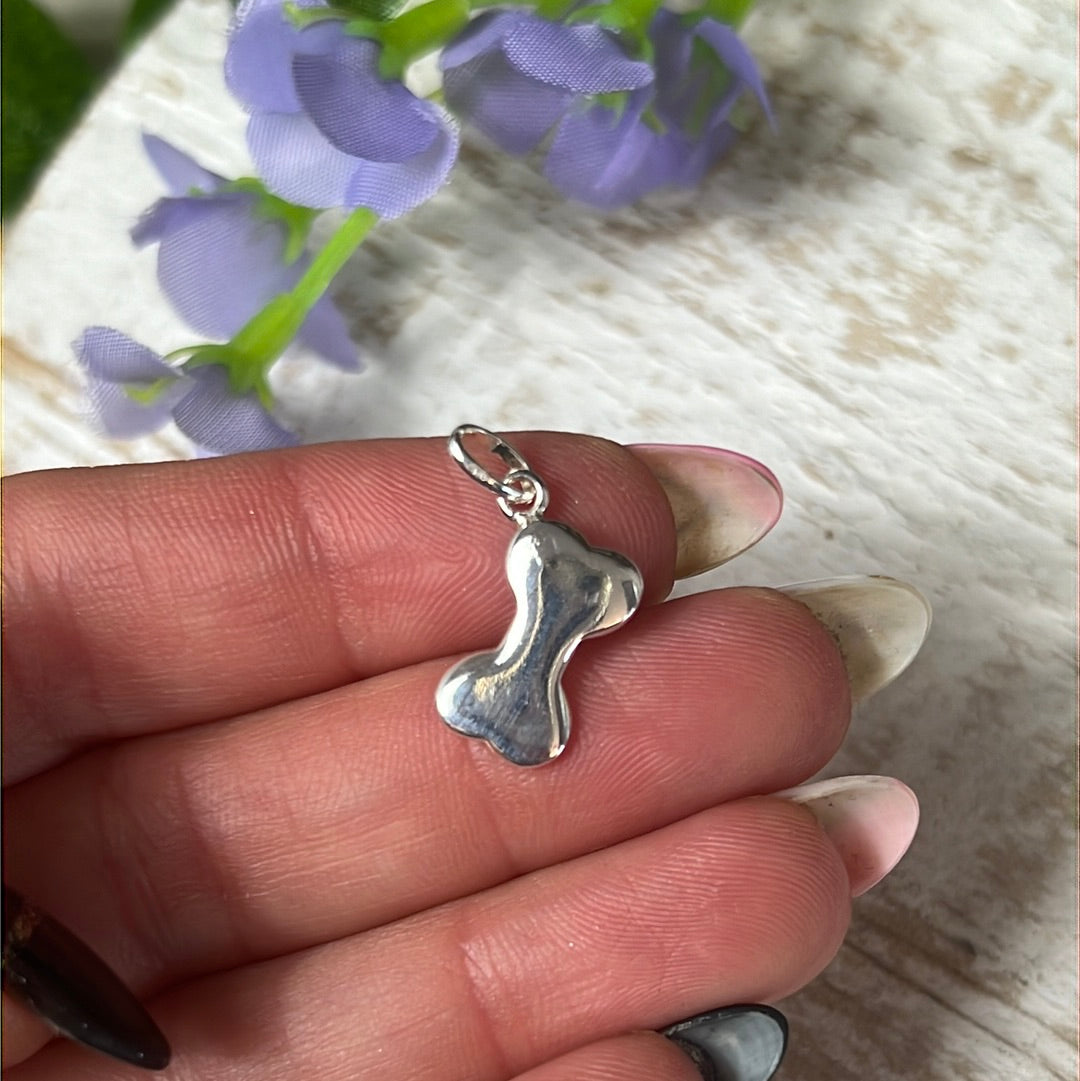 Bone 925 Sterling Silver Pendant Charm