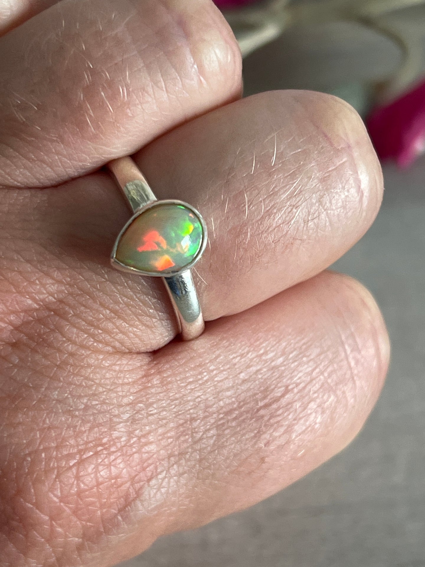 Ethiopian Opal 925 Sterling Silver Ring - Size Q