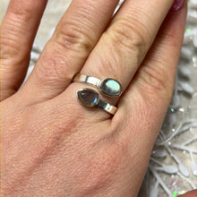 Load image into Gallery viewer, Adjustable Lab Labradorite 925 Sterling Silver Ring
