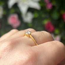 Load image into Gallery viewer, Moissanite 925 Sterling 24ct Gold Ring - Size N 1/2 - O 0.5ct
