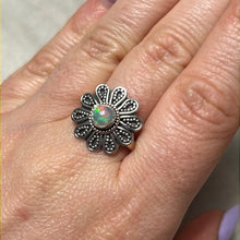 Load image into Gallery viewer, Ethiopian Opal Flower 925 Sterling Silver Ring - Size Q 1/2 - R
