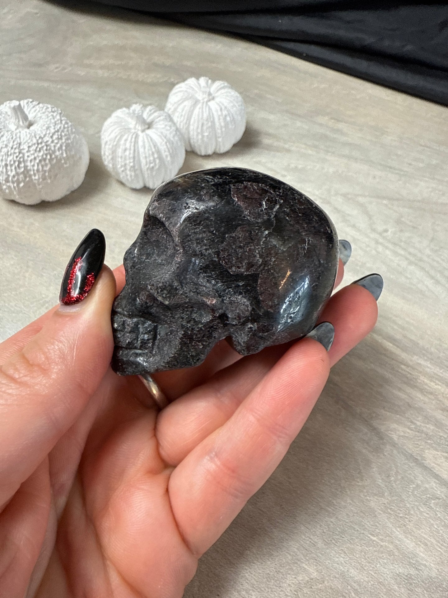 Arfvedsonite Skull (garnet)