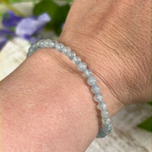 Load image into Gallery viewer, 4mm Aquamarine Bead Bracelet
