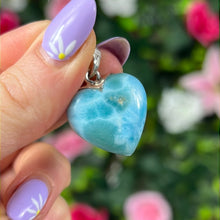 Load image into Gallery viewer, AA Larimar 925 Heart - Sterling Pendant
