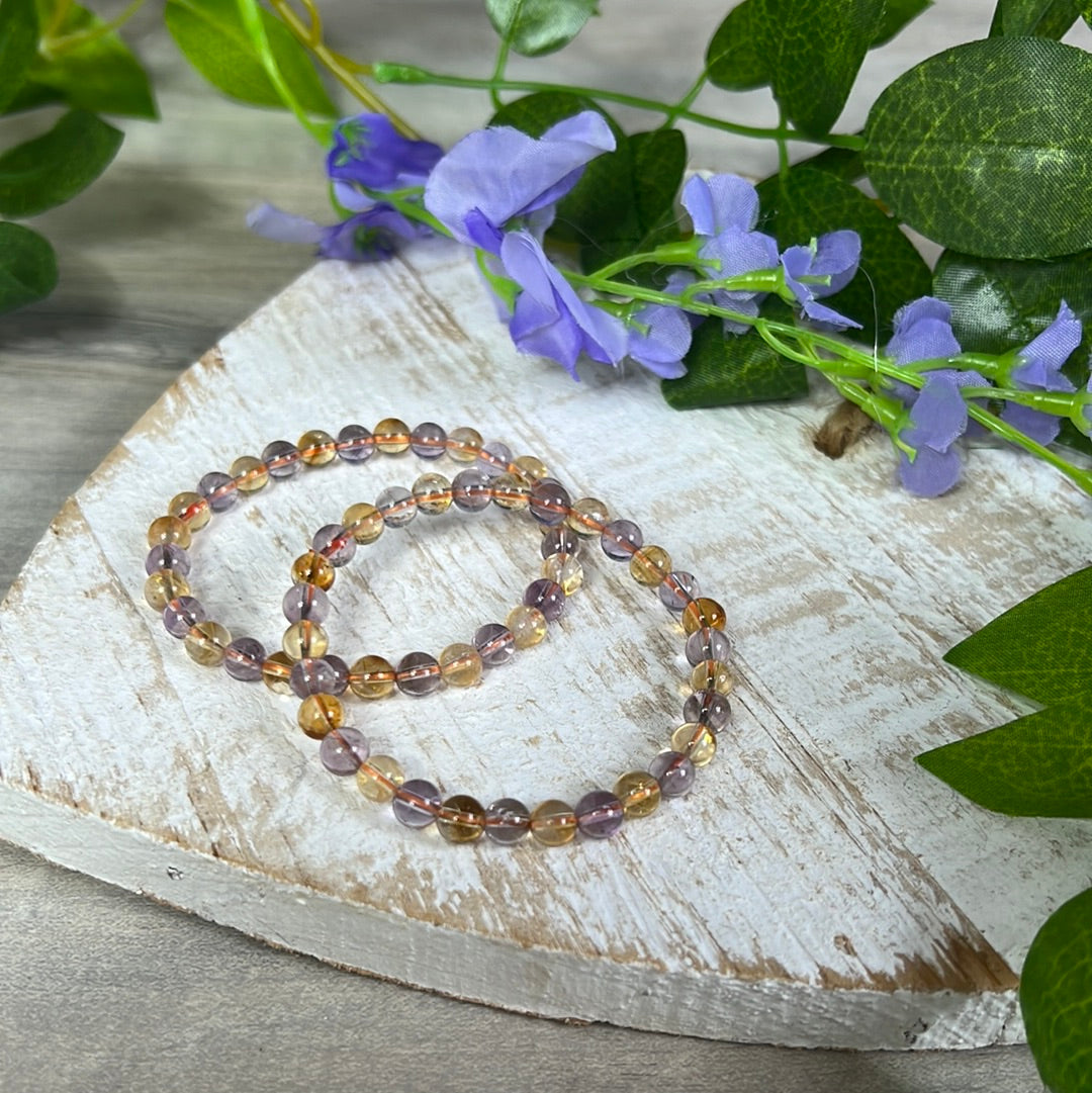 Ametrine 6mm Bead Bracelet