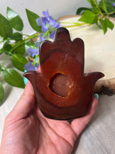 Load image into Gallery viewer, Carnelian Druzy Hamsa
