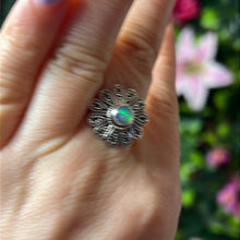 Load image into Gallery viewer, Ethiopian Opal Flower 925 Sterling Silver Ring - Size P
