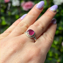 Load image into Gallery viewer, Natural Ruby Facet 925 Silver Ring - Size Q
