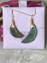 Load image into Gallery viewer, Lab Labradorite Moon Necklace Gold PLATED
