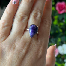 Load image into Gallery viewer, Adjustable Charoite 925 Sterling Silver Ring
