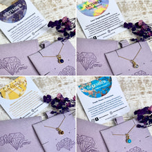 Load image into Gallery viewer, February Amethyst Gold Birthstone &amp; Personalised Initial Necklace - Vermeil Sterling Gold - Birthday Gift
