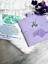 Load image into Gallery viewer, February Amethyst Gold Birthstone &amp; Personalised Initial Necklace - Vermeil Sterling Gold - Birthday Gift
