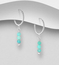 Load image into Gallery viewer, Boho Huggie Dangly Crystal Hoops - 925 Sterling Silver Earrings
