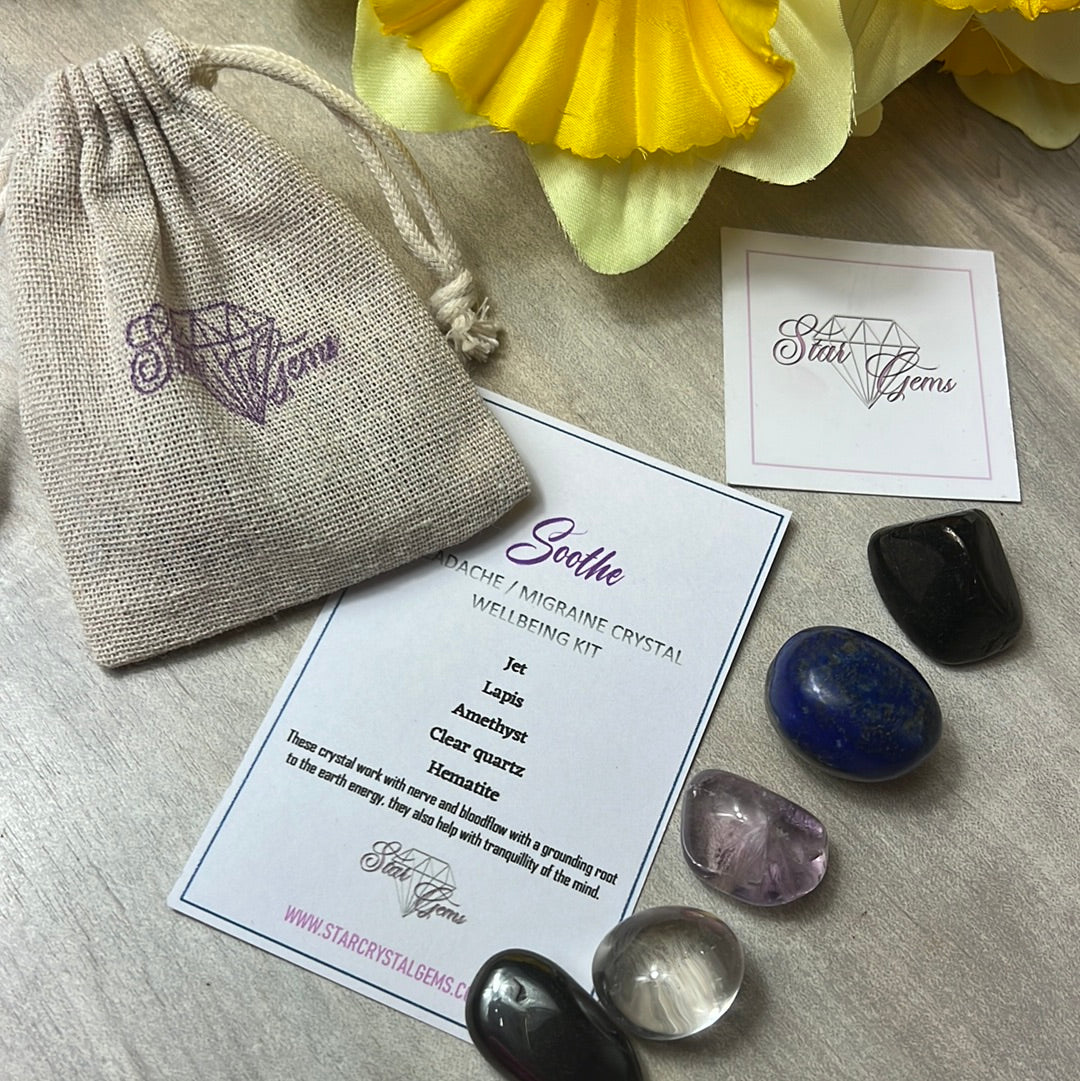 Starcrystalgems - Soothe Migraine Headache Tumblestone Kit