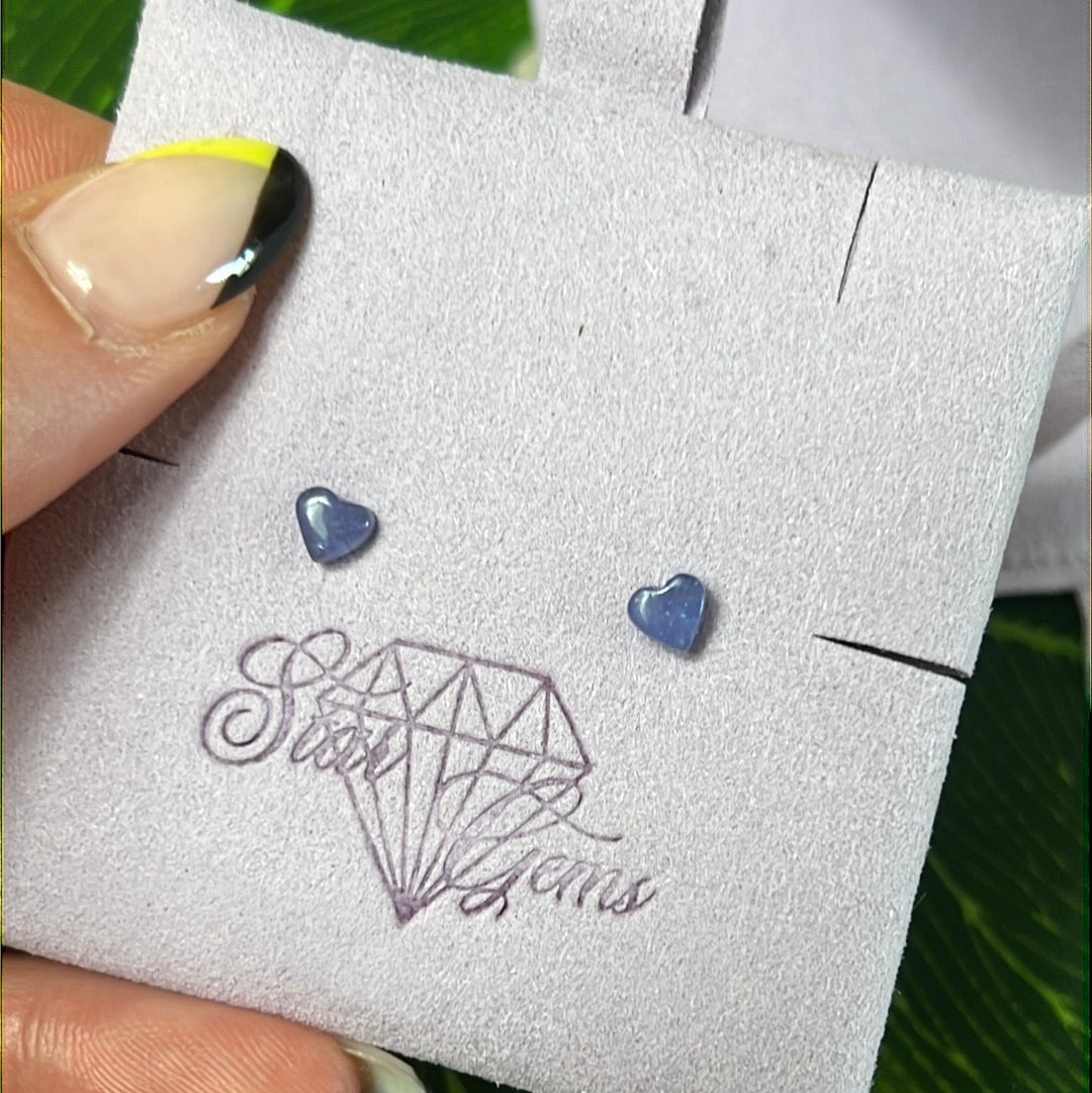 Mini Tanzanite Heart 925 Sterling Studs